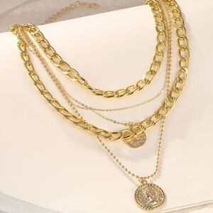 Vintage Style Carved Portrait Choker Necklace